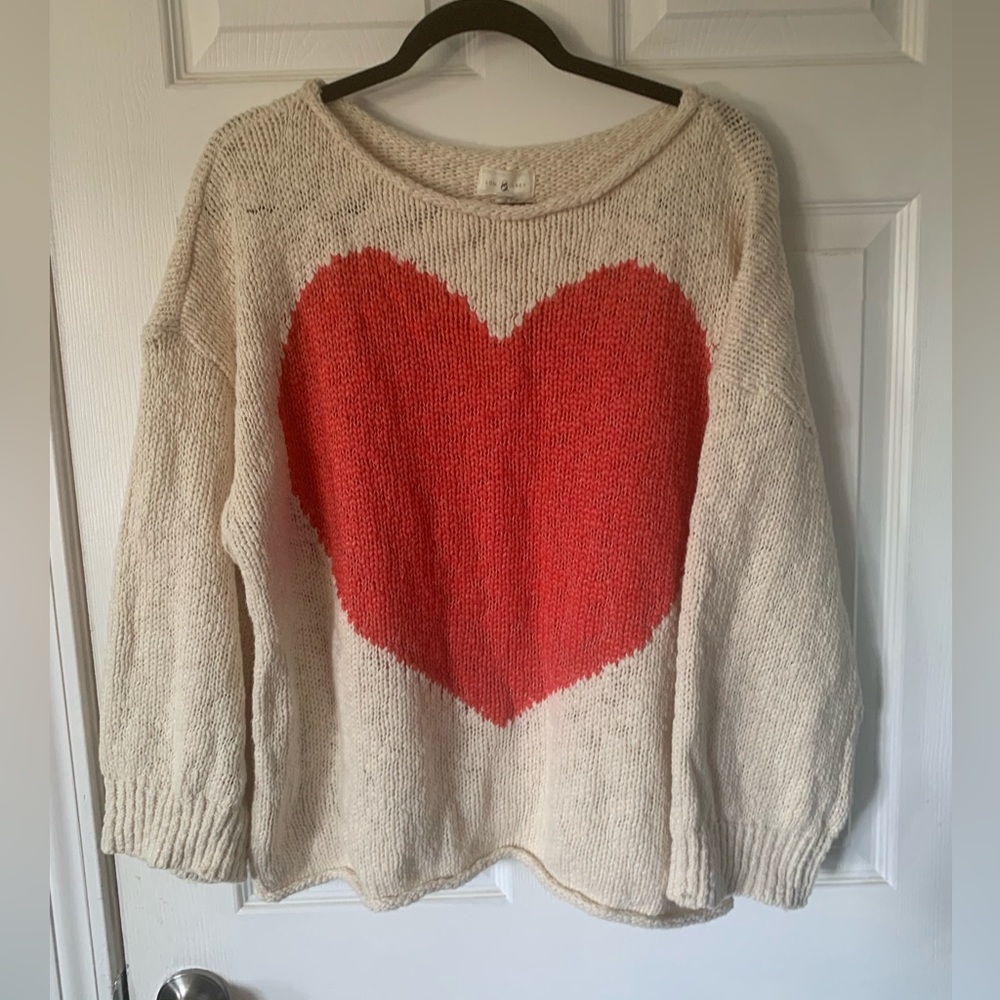 Loft slouchy heart sweater